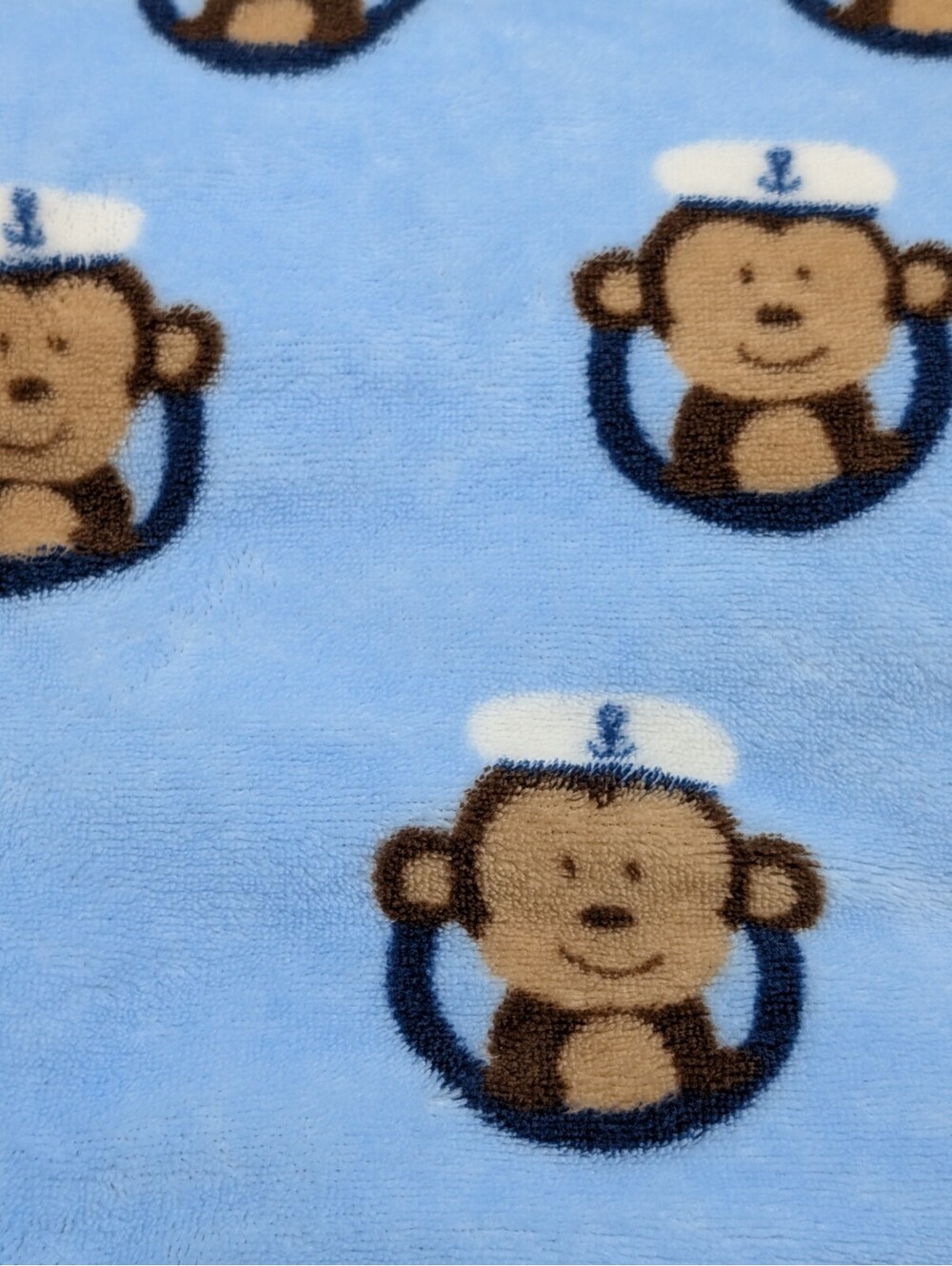 Garanimals Sailor Monkey Blue Baby Blanket Captain Hat Nautical Lovey Blanket